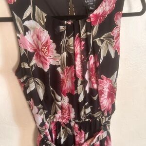 Alexa D Women's Floral Maxi Dress - Black and Pink